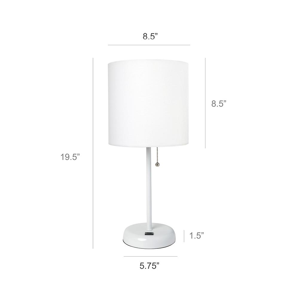 LimeLights White Stick Lamp with USB charging port. Picture 6