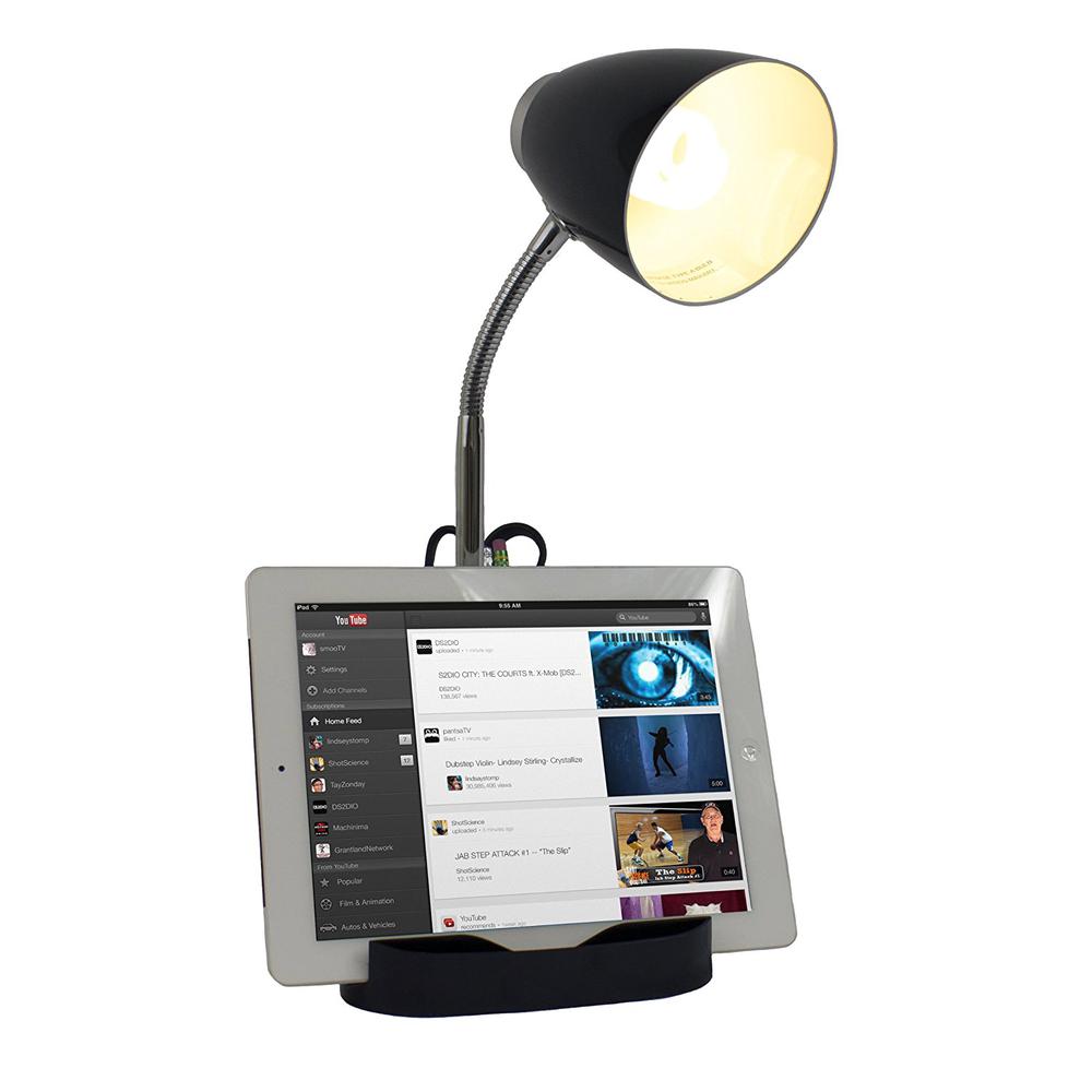 Gooseneck Organizer Desk Lamp with iPad Tablet Stand Book Holder. Picture 2