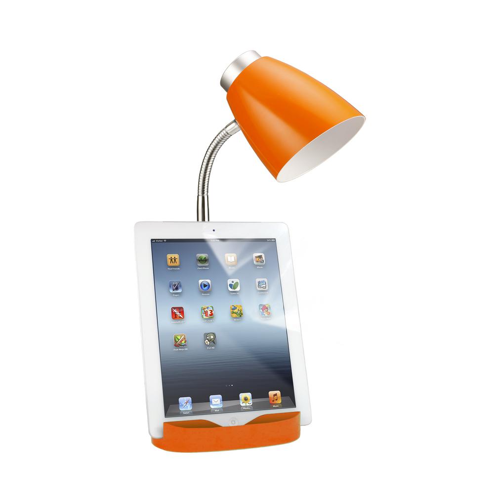Gooseneck Organizer Desk Lamp with iPad Tablet Stand Book Holder. Picture 1
