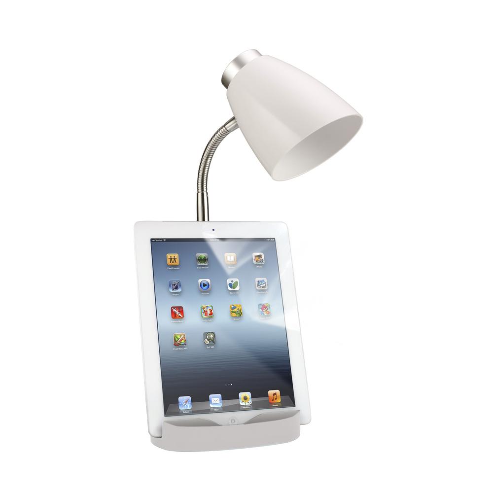 Gooseneck Organizer Desk Lamp with iPad Tablet Stand Book Holder. Picture 1