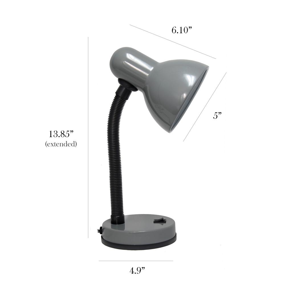 Simple Designs Basic Metal Desk Lamp with Flexible Hose Neck