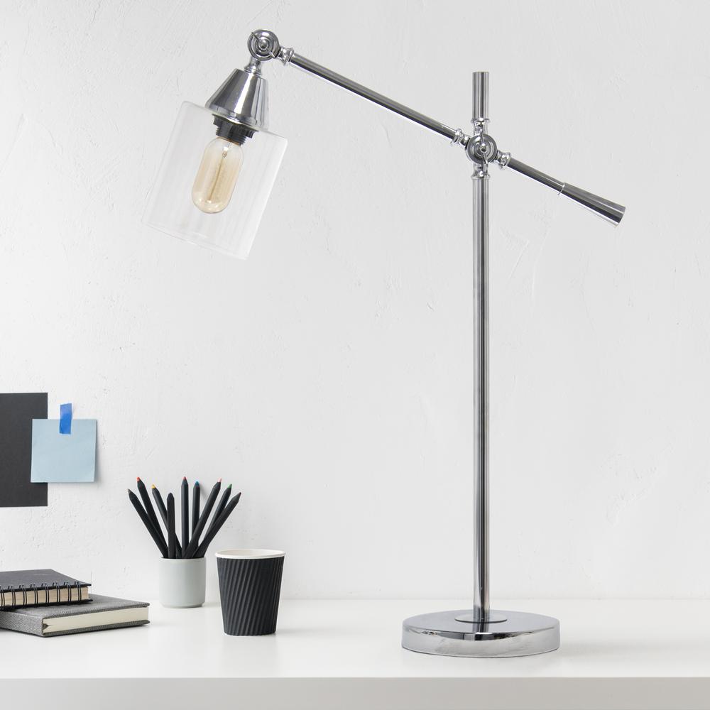 Elegant Designs Tilting Arm Desk Lamp, Chrome. Picture 6