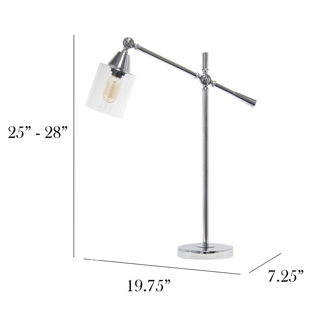 Elegant Designs Tilting Arm Desk Lamp, Chrome. Picture 5