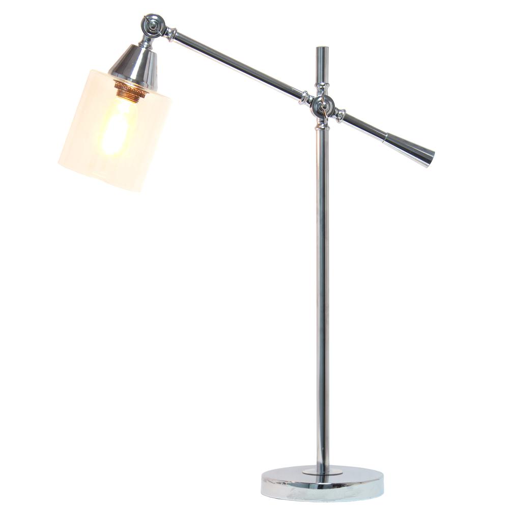 Elegant Designs Tilting Arm Desk Lamp, Chrome. Picture 1
