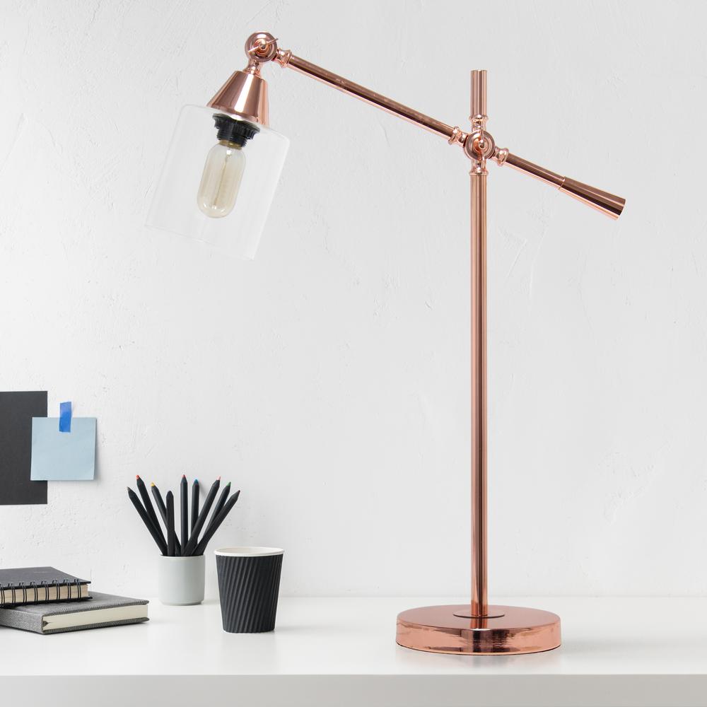 Elegant Designs Tilting Arm Desk Lamp, Rose Gold. Picture 6