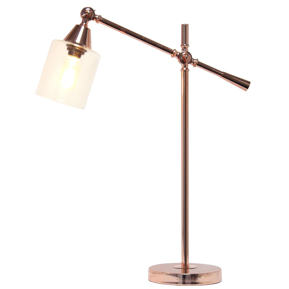 Elegant Designs Tilting Arm Desk Lamp, Rose Gold. Picture 1
