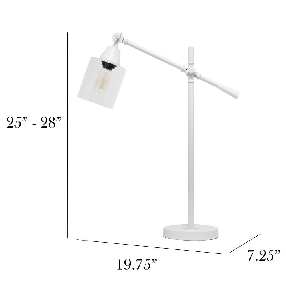 Elegant Designs Tilting Arm Desk Lamp, White. Picture 6