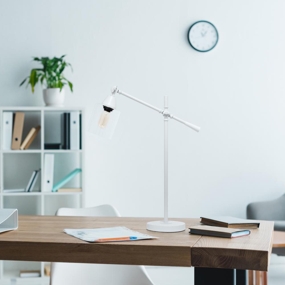 Elegant Designs Tilting Arm Desk Lamp, White. Picture 7