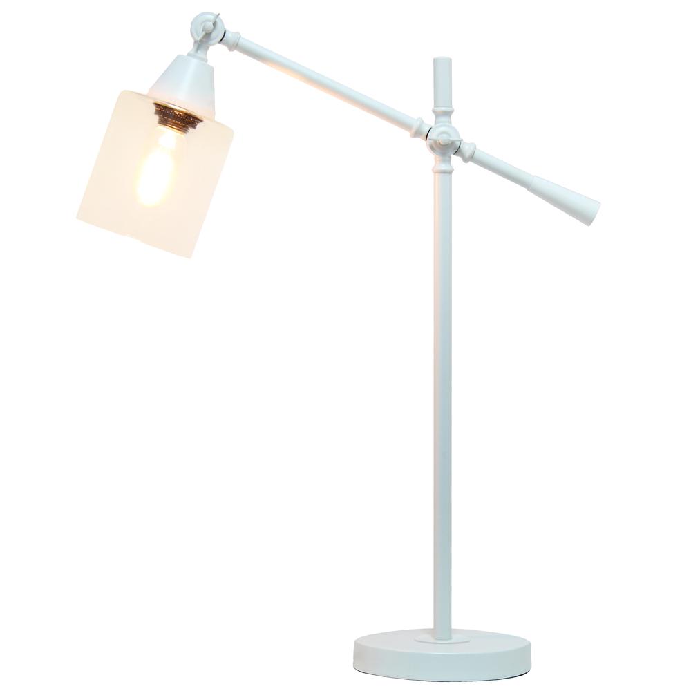 Elegant Designs Tilting Arm Desk Lamp, White. Picture 1