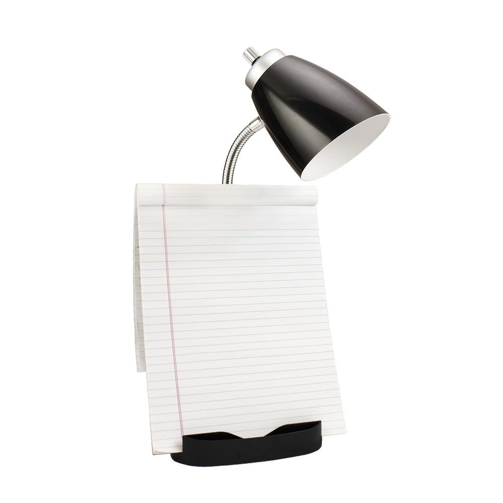 Gooseneck Organizer Desk Lamp with Holder and USB Port, Black. Picture 5