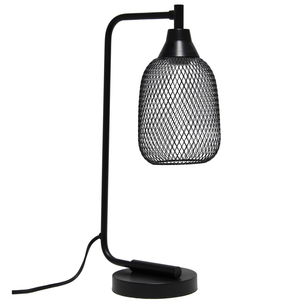 Elegant Designs Mesh Wire Desk Lamp, Matte Black. Picture 7