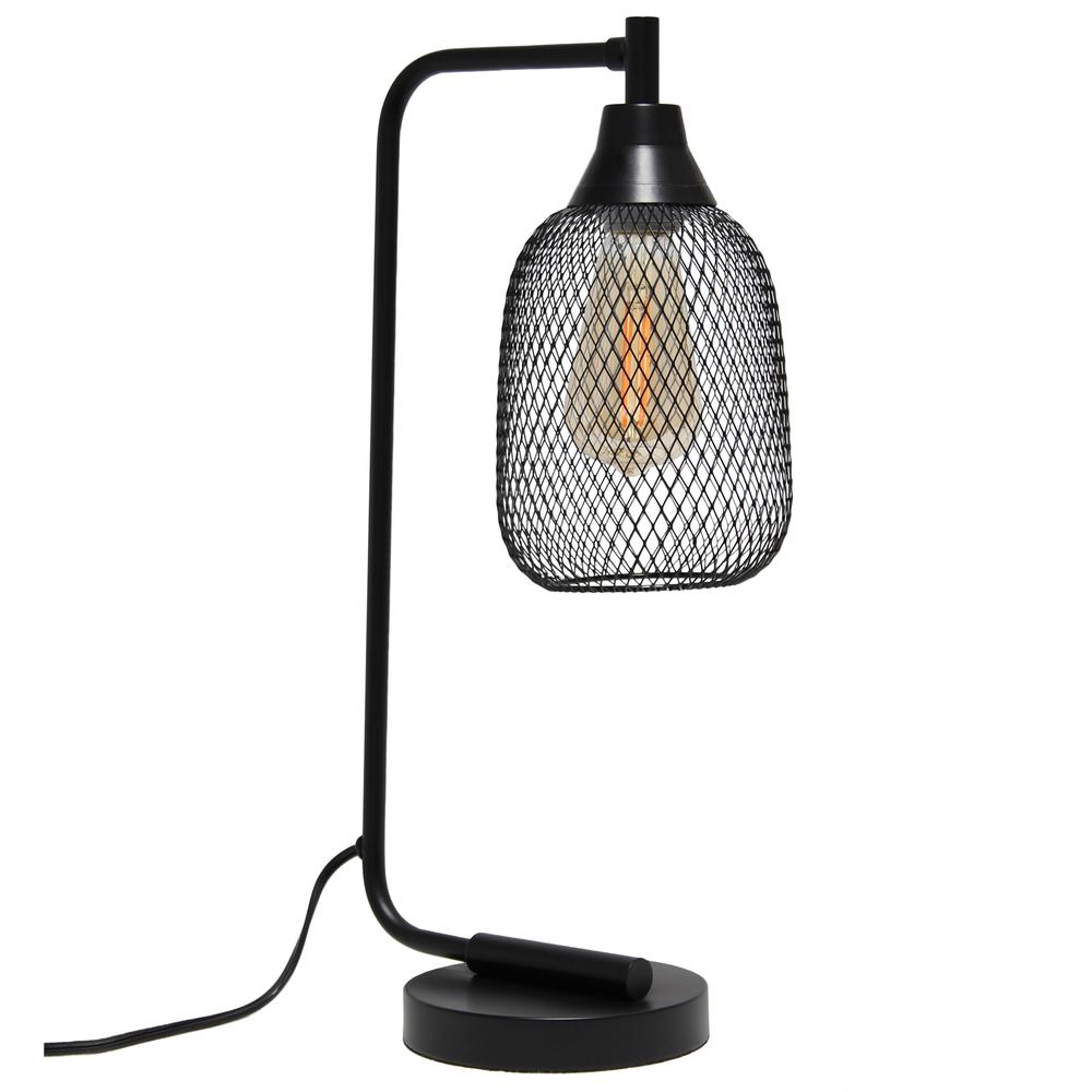 Elegant Designs Mesh Wire Desk Lamp, Matte Black. Picture 8