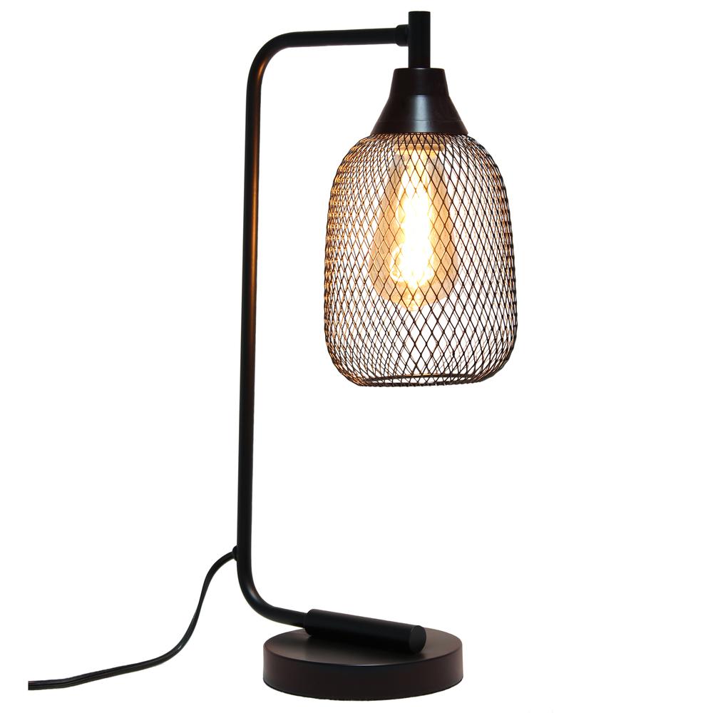 Elegant Designs Mesh Wire Desk Lamp, Matte Black. Picture 1