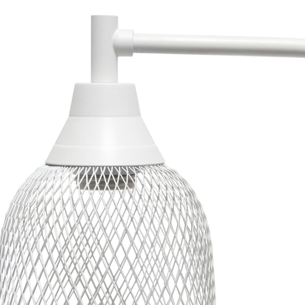 Elegant Designs Mesh Wire Desk Lamp, Matte White. Picture 4