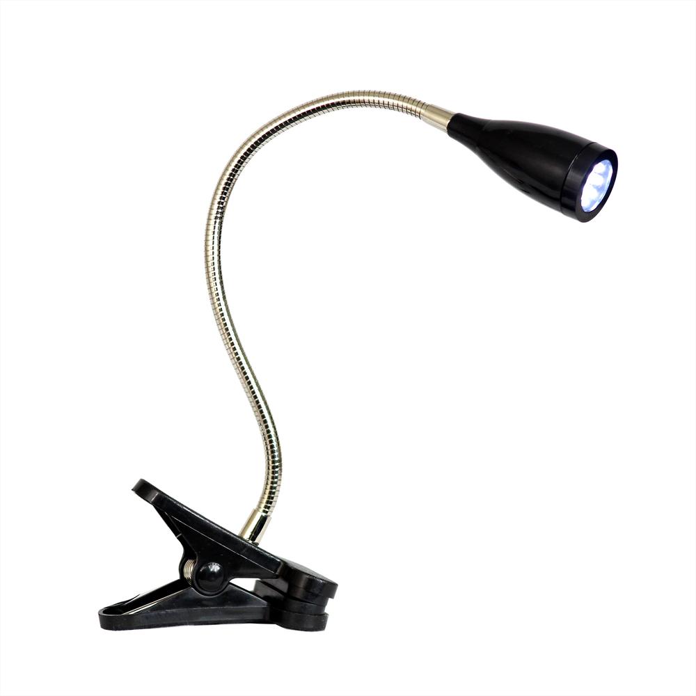LimeLights Flexible Gooseneck LED Clip Light Desk Lamp Black. Picture 2