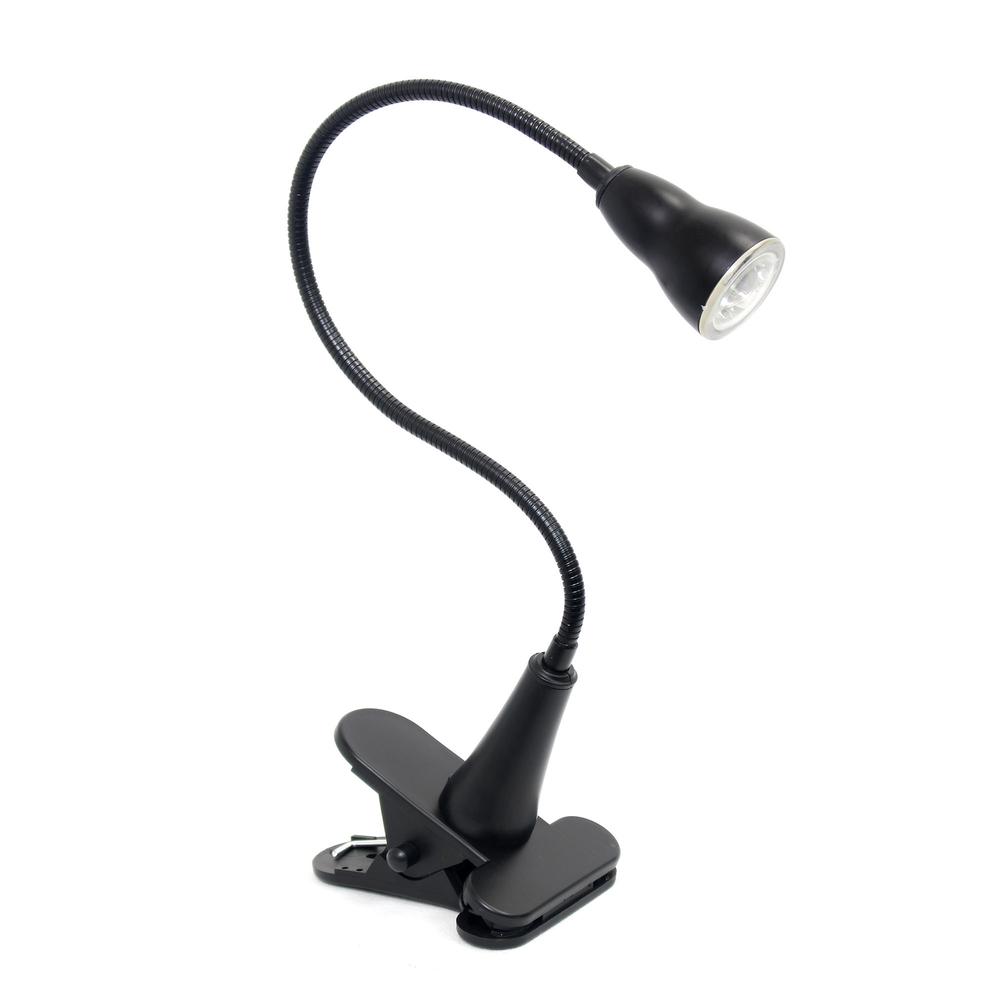 1W LED Gooseneck Clip Light Desk Lamp, Black. Picture 4