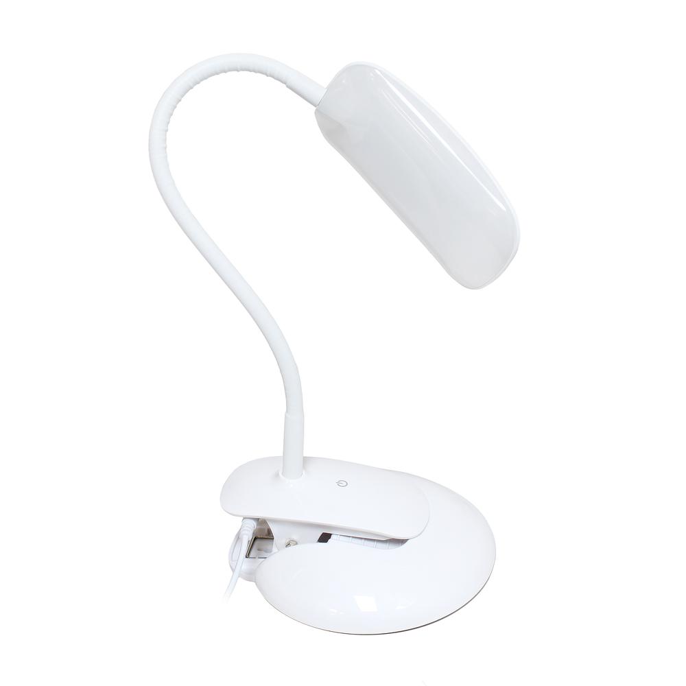 Simple Designs Flexi LED Rounded Clip Light, White