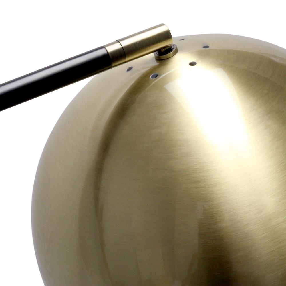 Elegant Designs Matte Black Pivot Arm Floor Lamp, Antique Brass. Picture 5