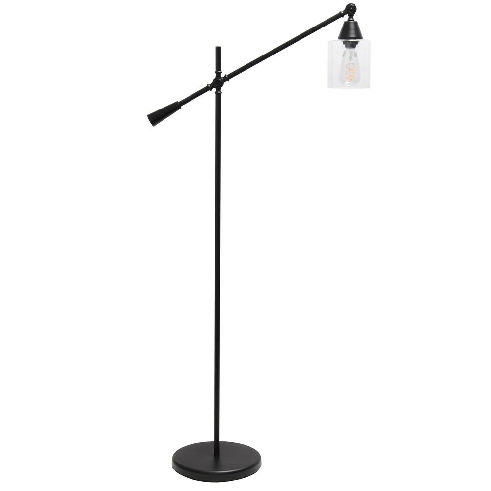 Pivot Arm Floor Lamp with Glass Shade. Picture 7