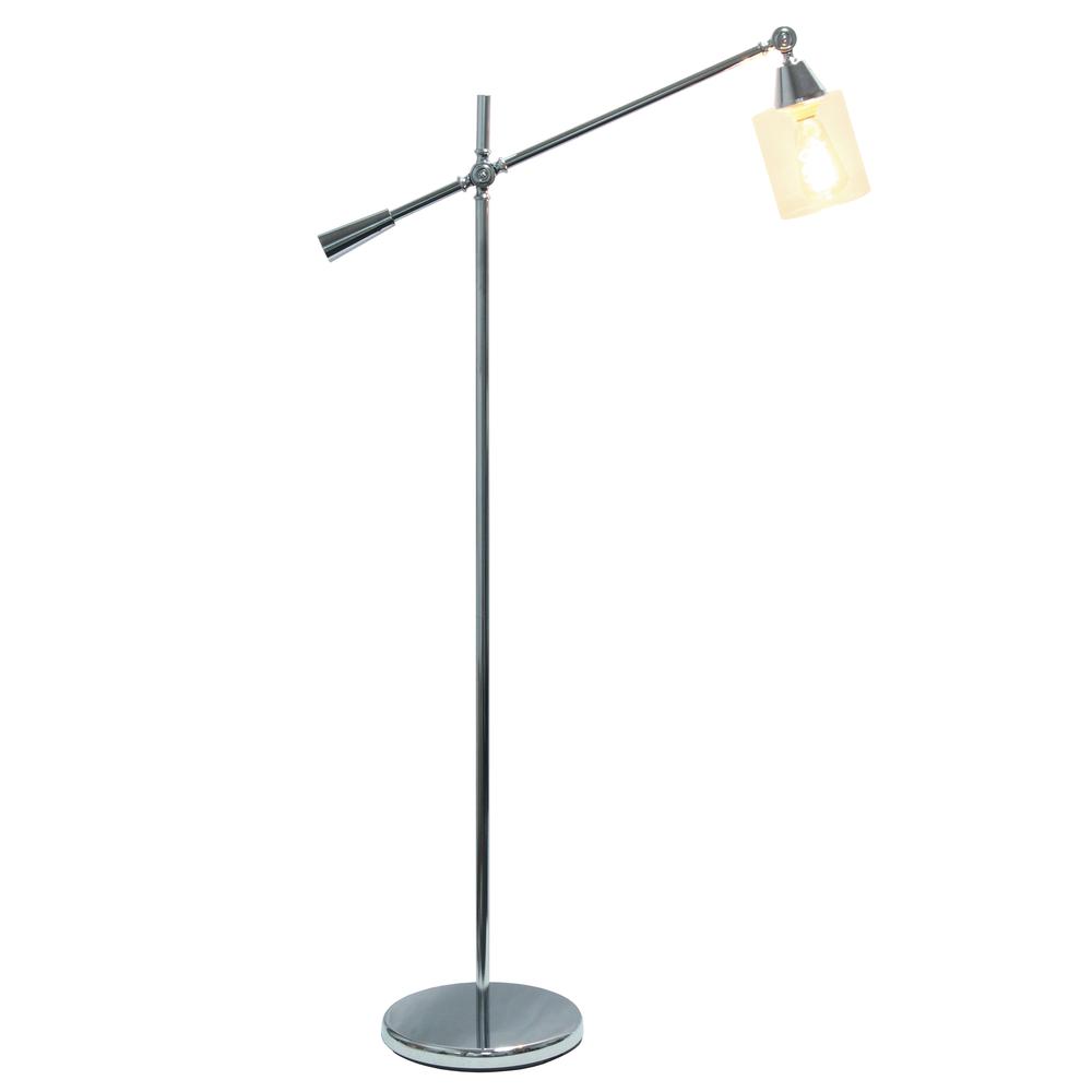 Elegant Designs Pivot Arm Floor Lamp with Glass Shade. The main picture.