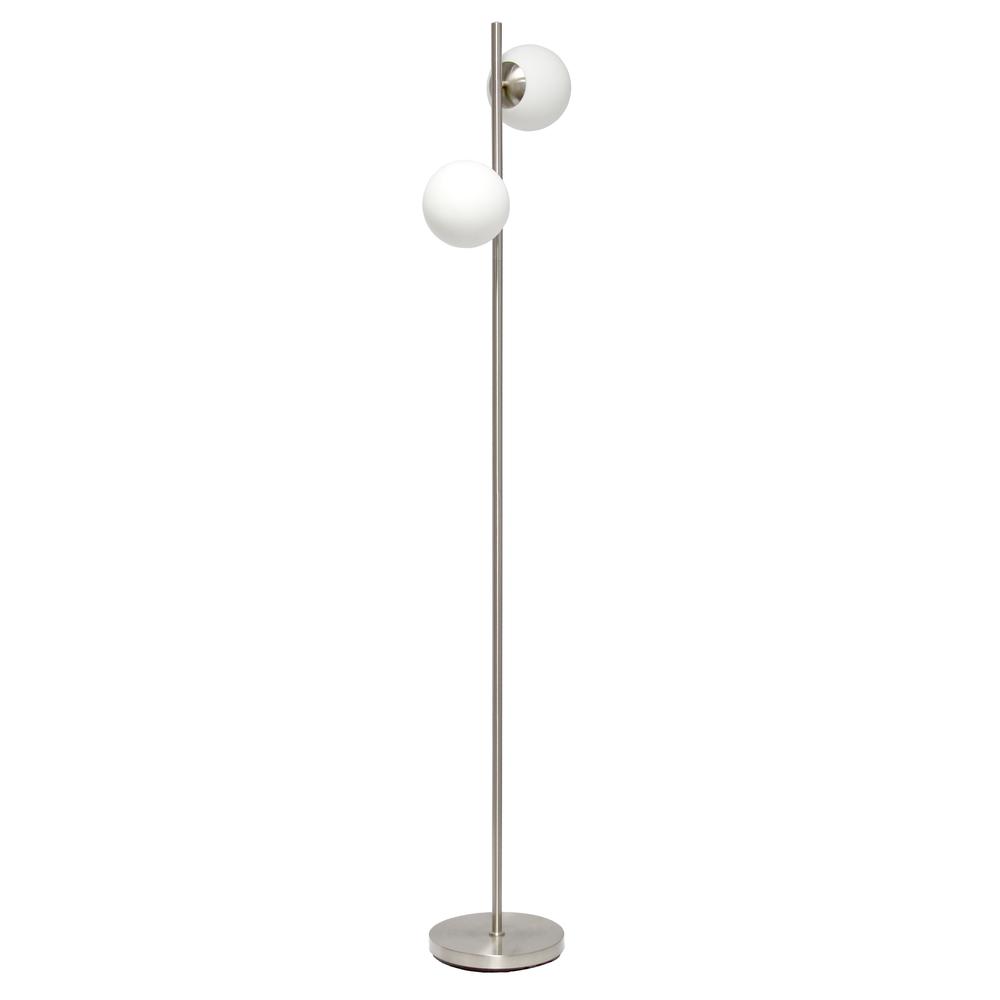 Simple Designs 66" Tall Floor Lamp, Brushed Nickel. Picture 2