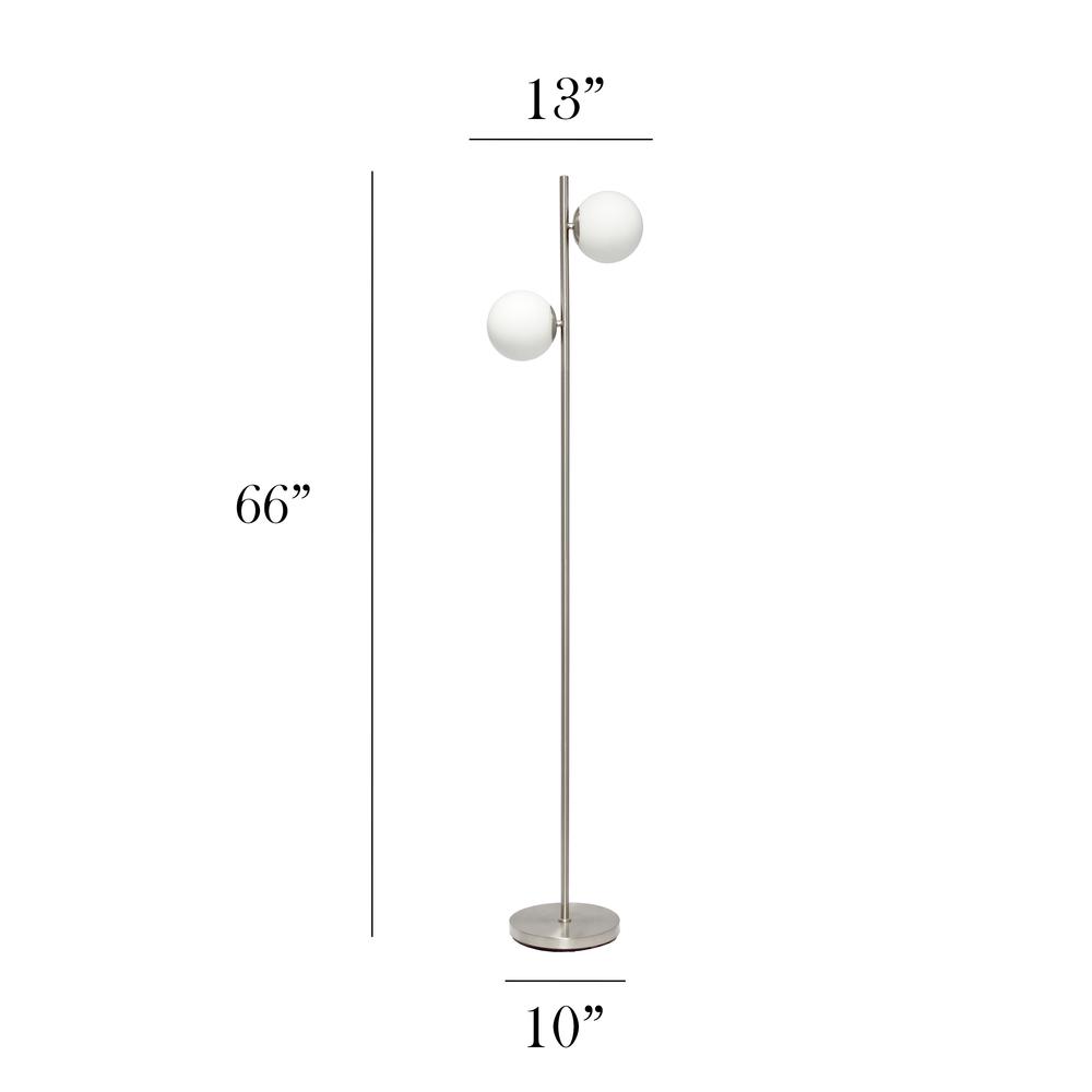 Simple Designs 66" Tall Floor Lamp, Brushed Nickel. Picture 6