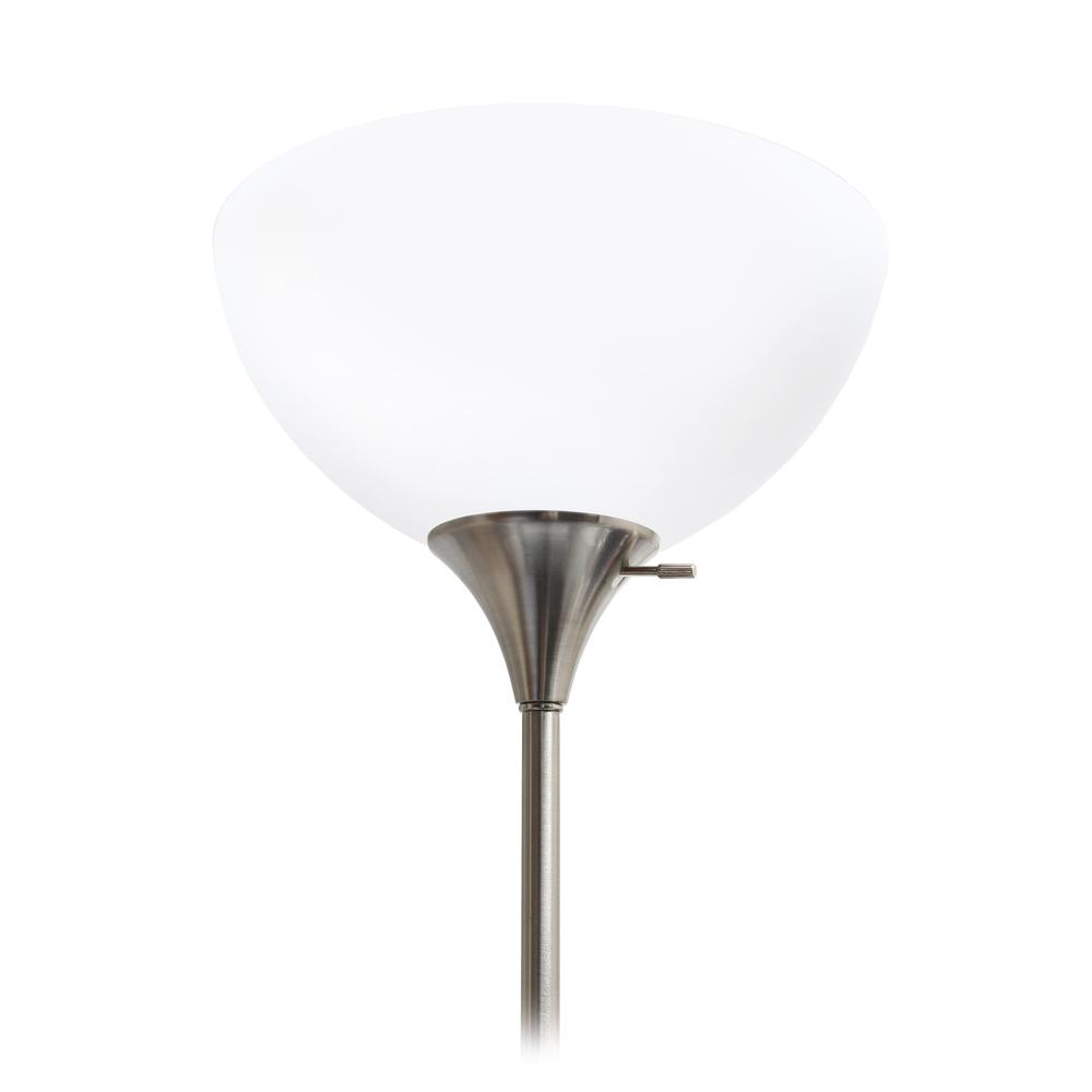 Brushed Nickel Floor Lamp with Reading Light. Picture 7