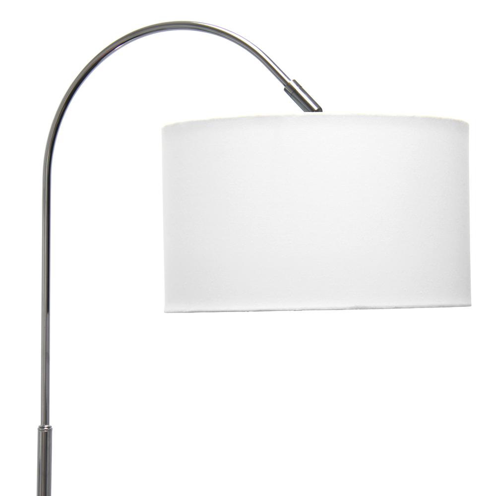 Arched Brushed Nickel Floor Lamp, White Shade. Picture 13