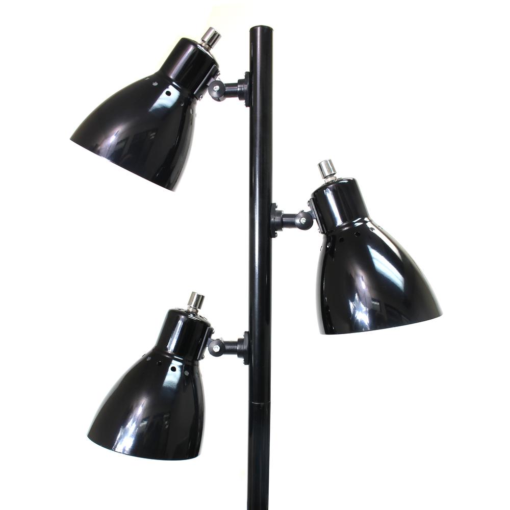 Metal 3-Light Tree Floor Lamp, Black Finish. Picture 2