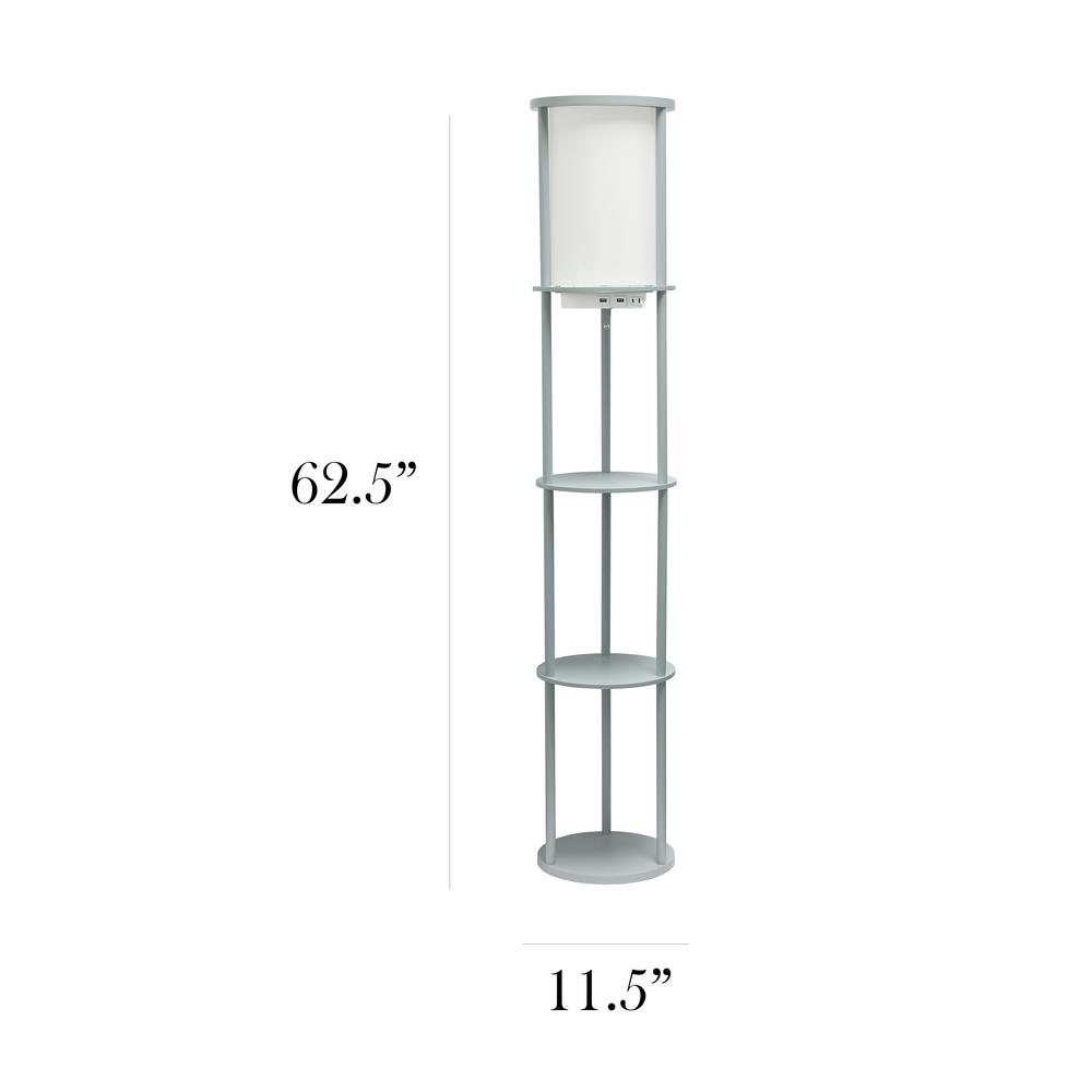 62.5" Round Modern Shelf Etagere Organizer Storage Floor Lamp. Picture 6