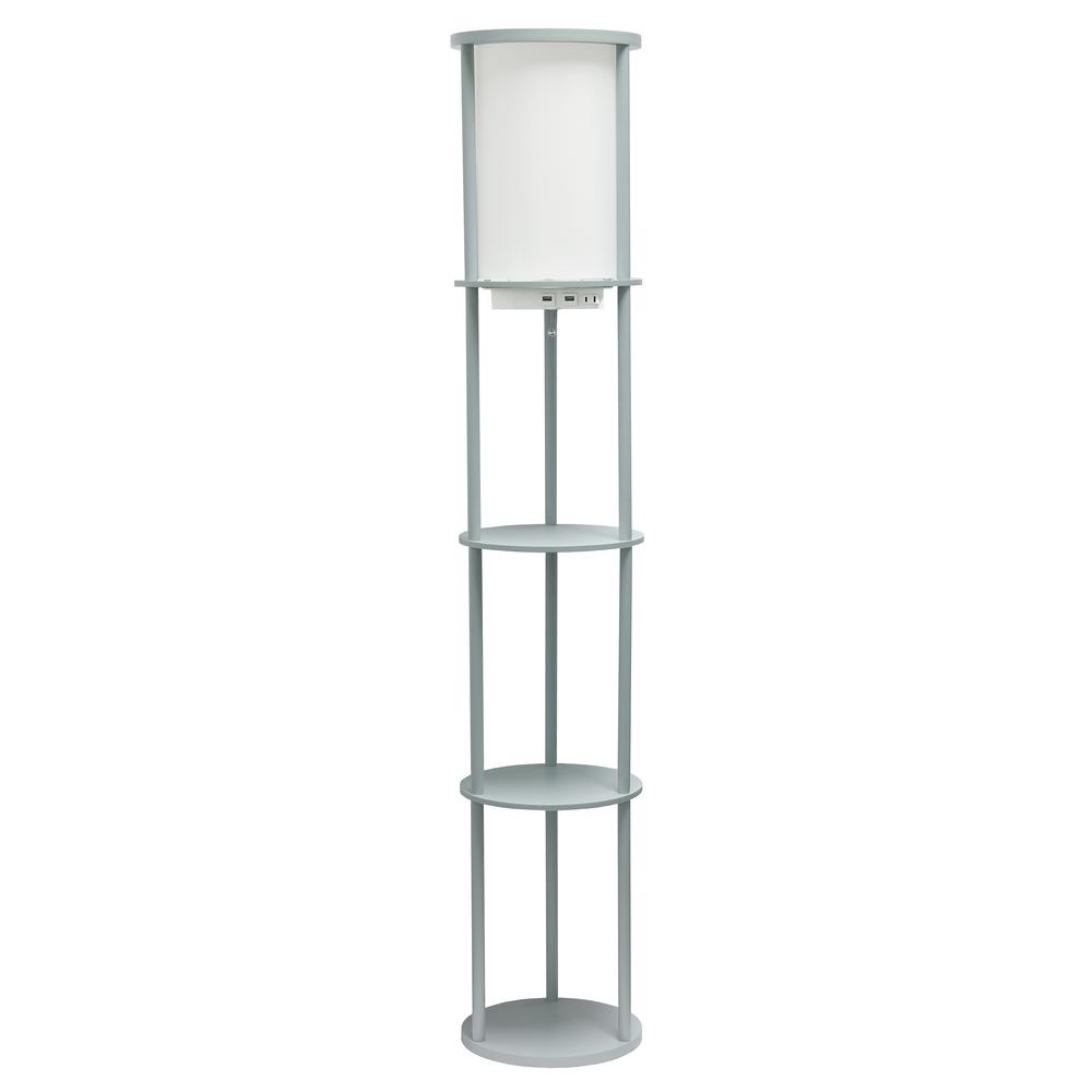 62.5" Round Modern Shelf Etagere Organizer Storage Floor Lamp. Picture 1
