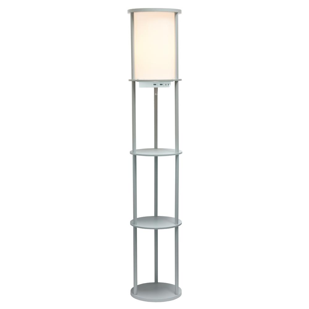 62.5" Round Modern Shelf Etagere Organizer Storage Floor Lamp. Picture 11