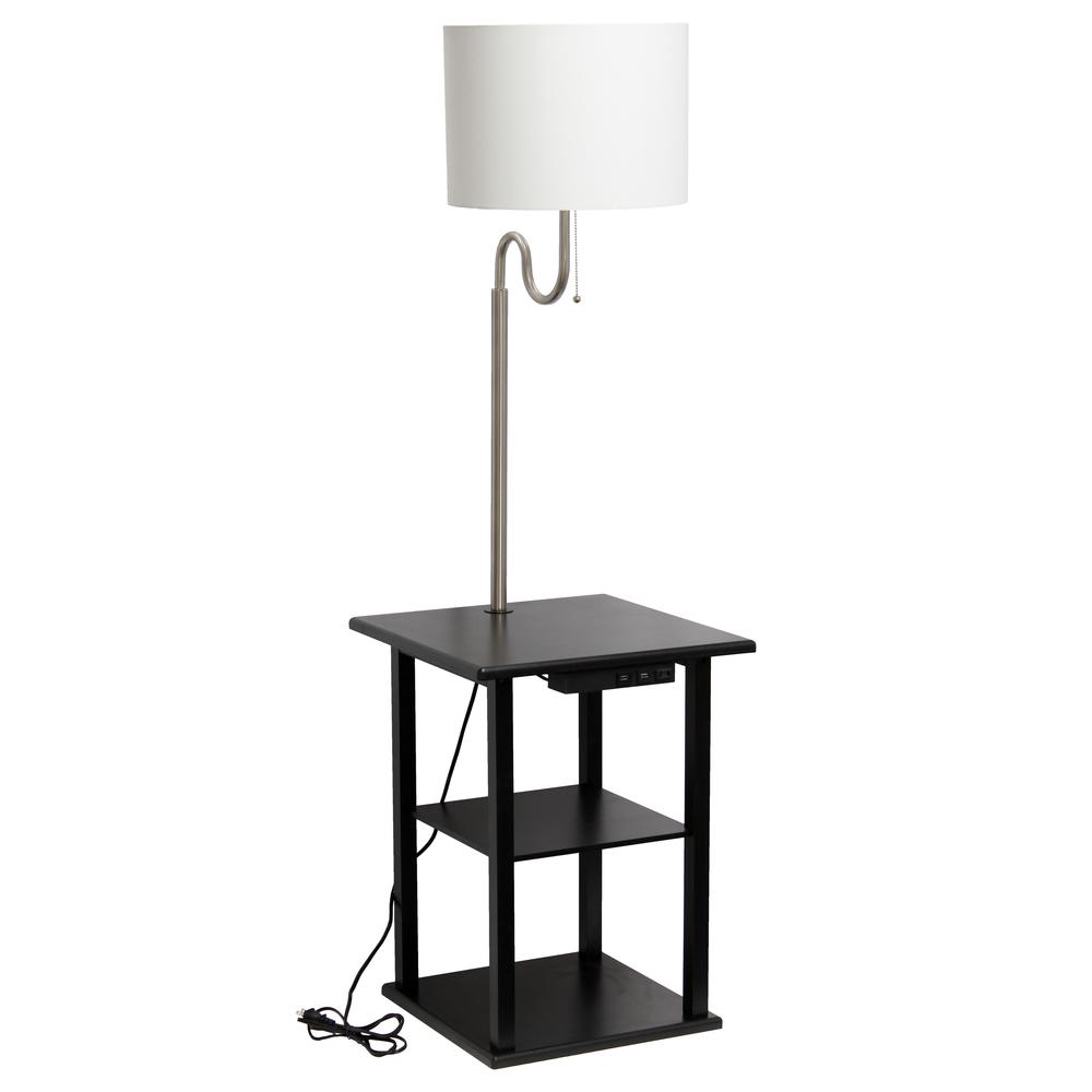 57" Modern 2 Tier End Table Floor Lamp. Picture 2