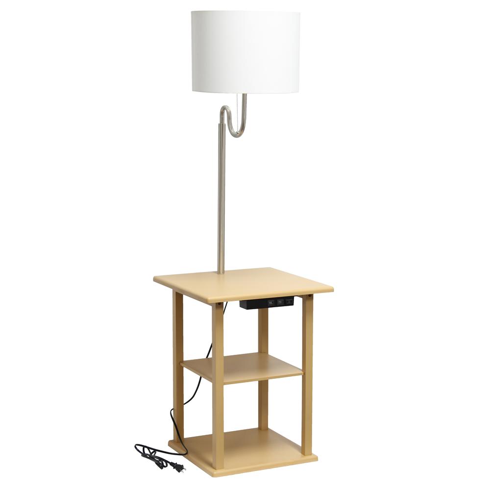 57" Modern 2 Tier End Table Floor Lamp. Picture 2