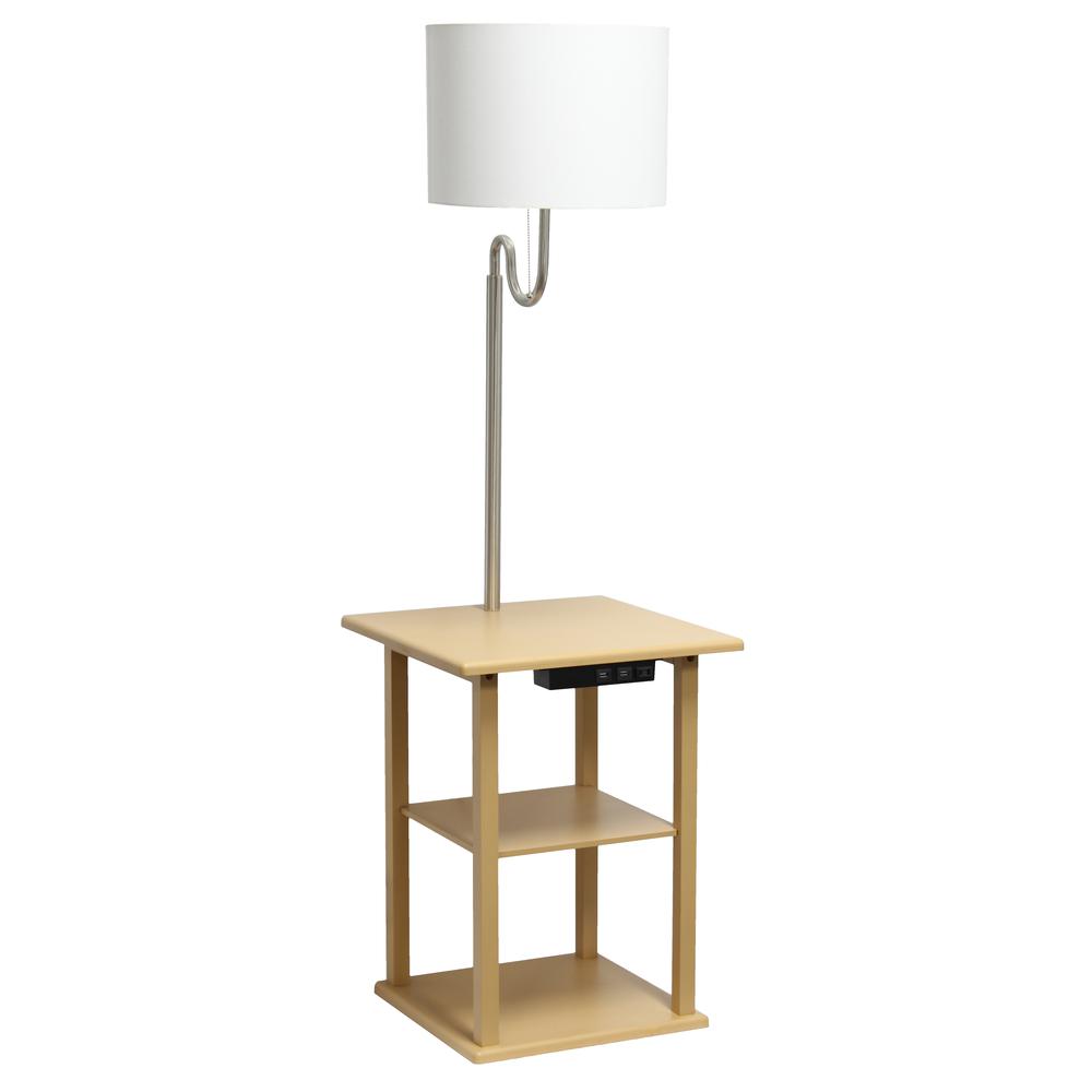 57" Modern 2 Tier End Table Floor Lamp. Picture 1