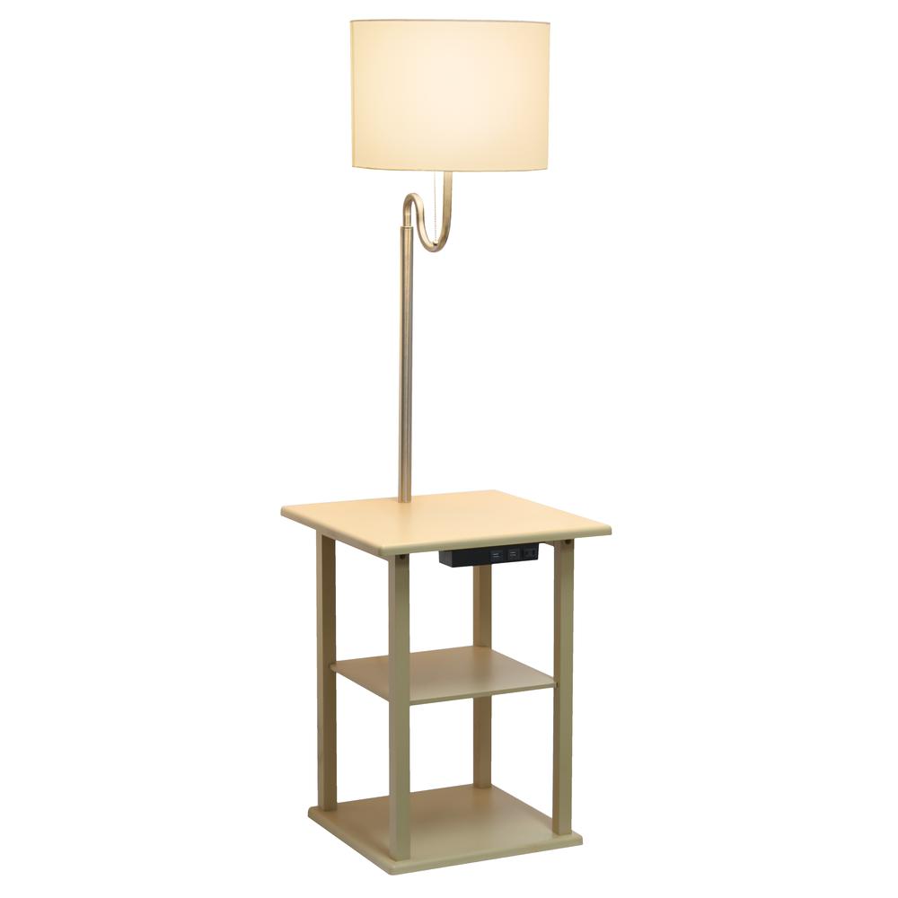 57" Modern 2 Tier End Table Floor Lamp. Picture 9