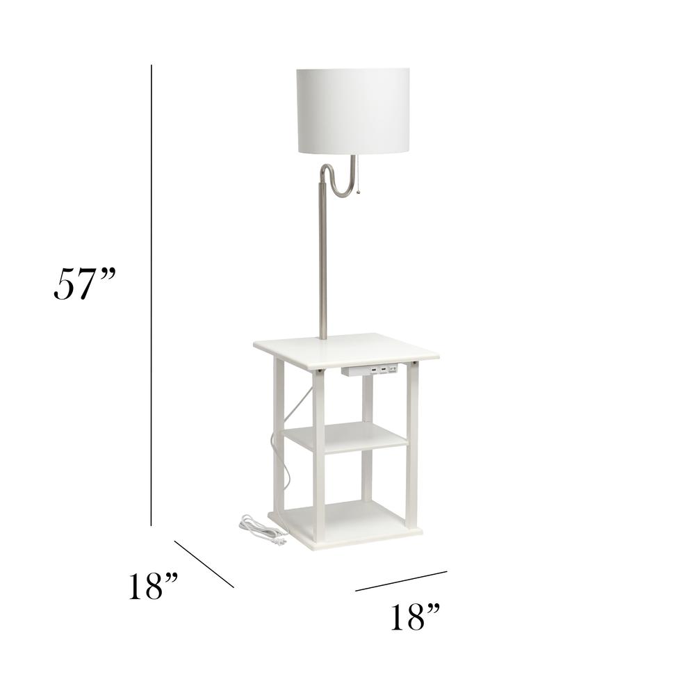 57" Modern 2 Tier End Table Floor Lamp. Picture 6