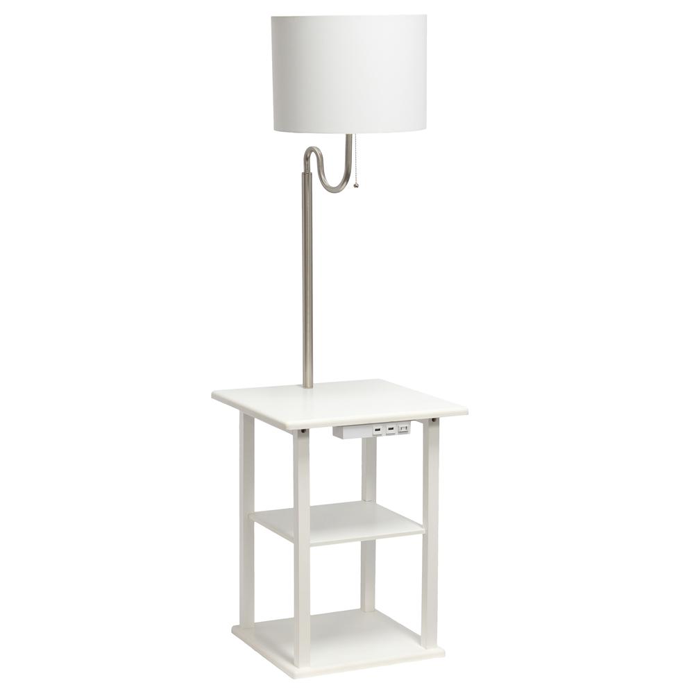 57" Modern 2 Tier End Table Floor Lamp. Picture 1