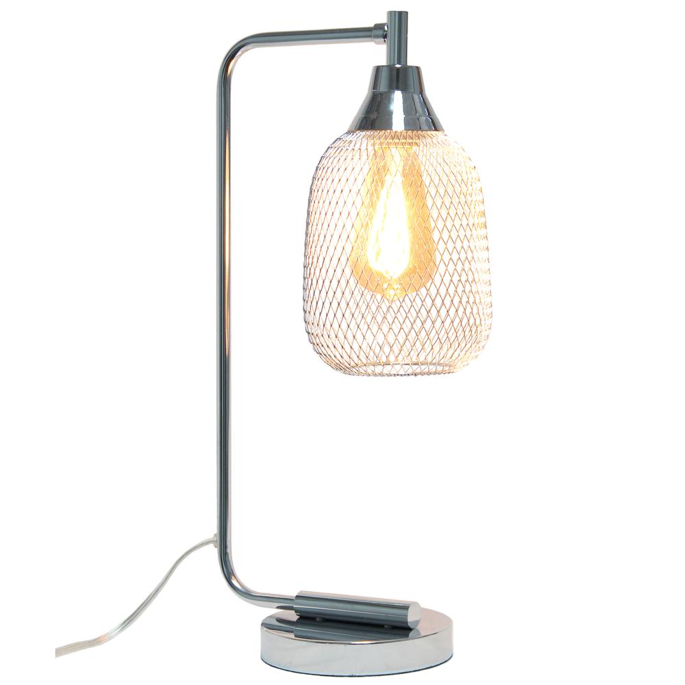 Lalia Home Industrial Mesh Desk Lamp, Chrome. Picture 8