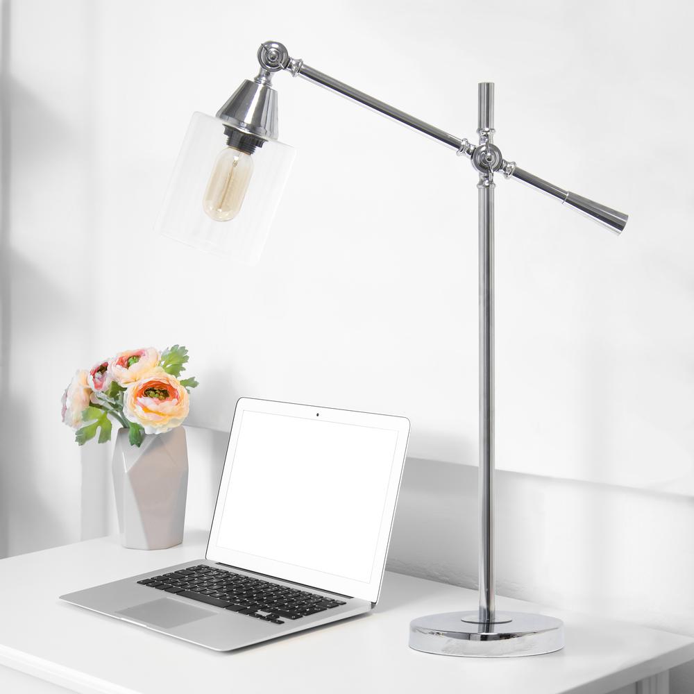 Vertically Adjustable Desk Lamp, Chrome. Picture 1
