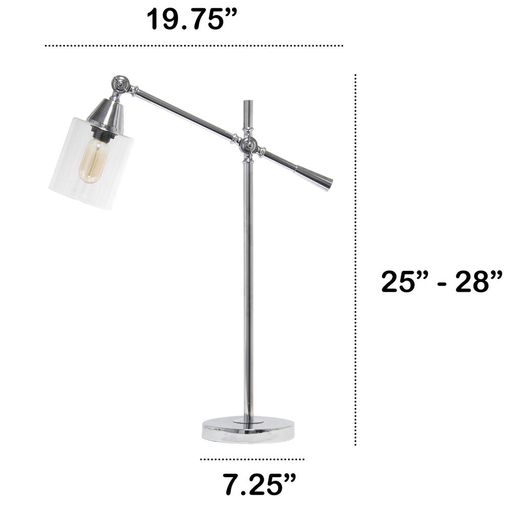 Vertically Adjustable Desk Lamp, Chrome. Picture 5
