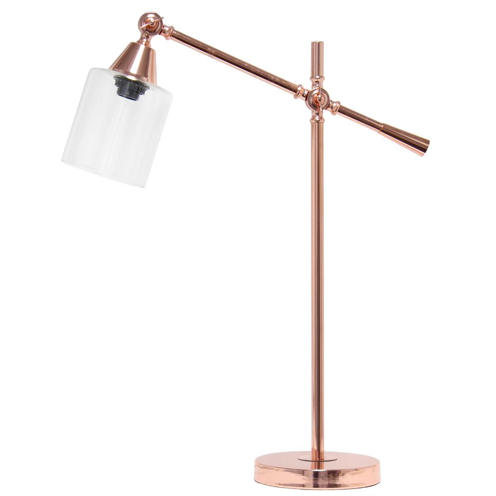 Vertically Adjustable Desk Lamp, Rose Gold. Picture 7