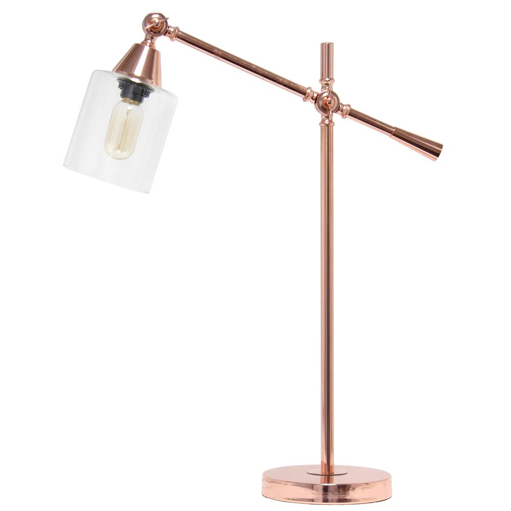 Vertically Adjustable Desk Lamp, Rose Gold. Picture 8