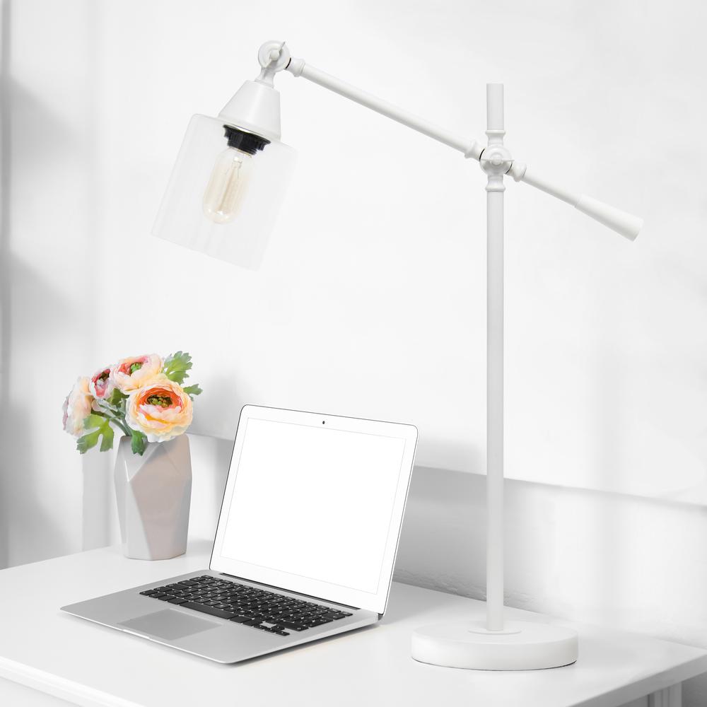 Vertically Adjustable Desk Lamp, White. Picture 1
