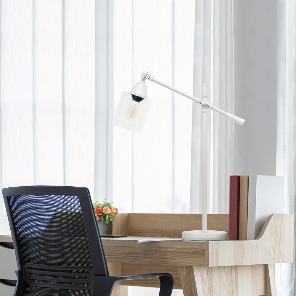 Vertically Adjustable Desk Lamp, White. Picture 6