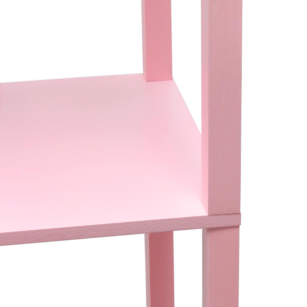 Column Shelf Floor Lamp with Linen Shade, Light Pink. Picture 7