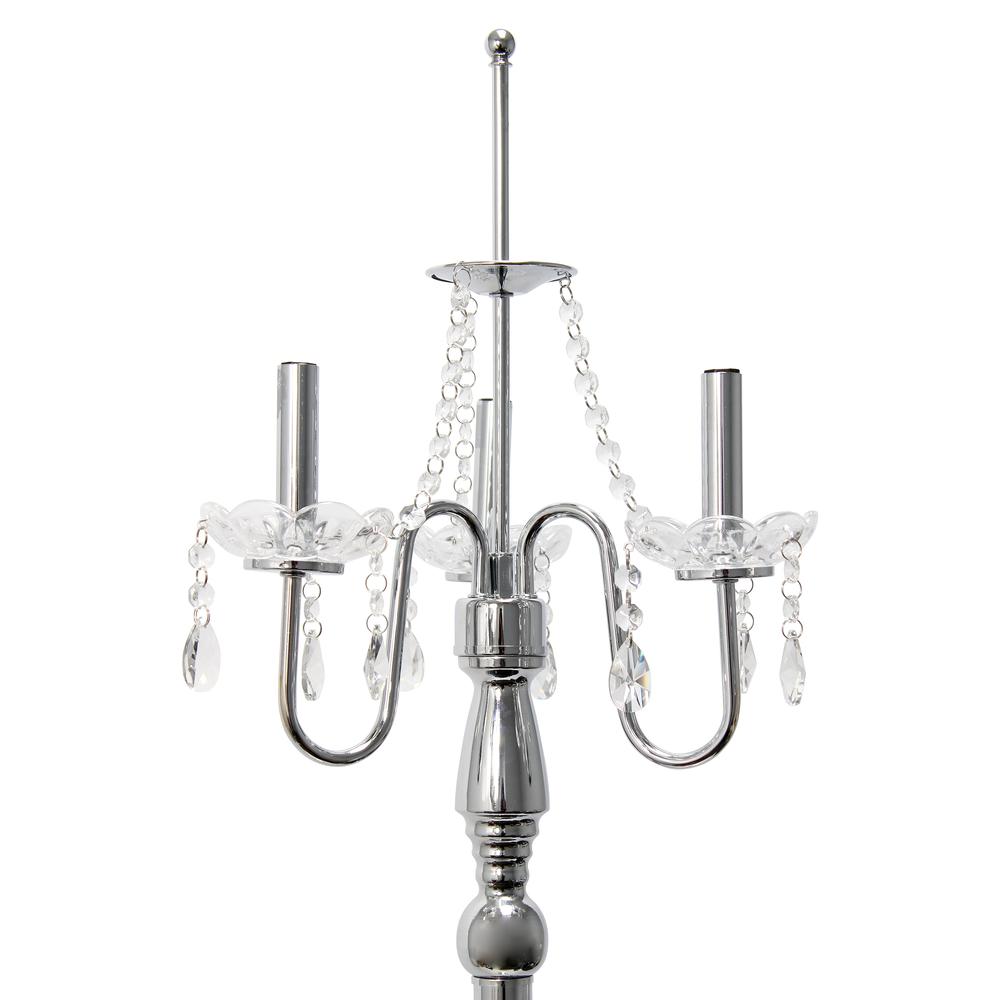 Lalia Home 62" Glamorous Chrome Cascading Crystal Floor Lamp. Picture 10
