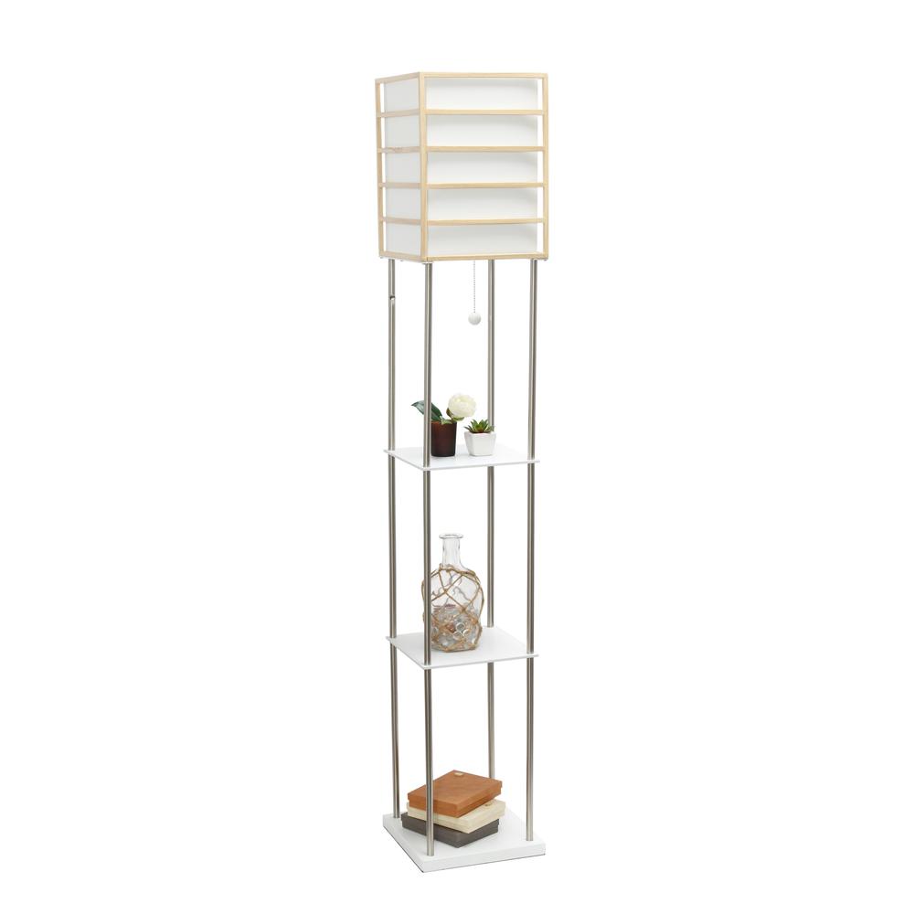 Lalia Home 1 Light Metal Etagere Floor Lamp with Storage Shelves. Picture 1