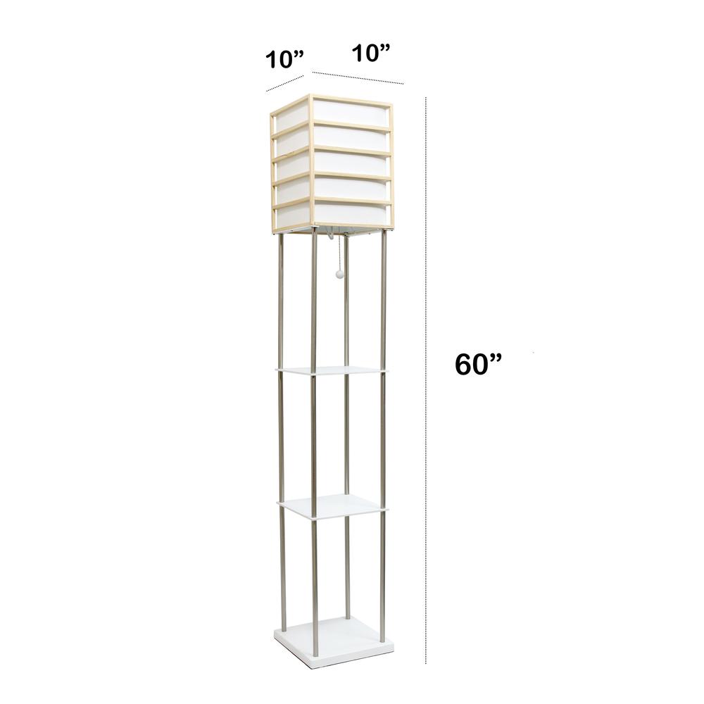 Lalia Home 1 Light Metal Etagere Floor Lamp with Storage Shelves. Picture 3