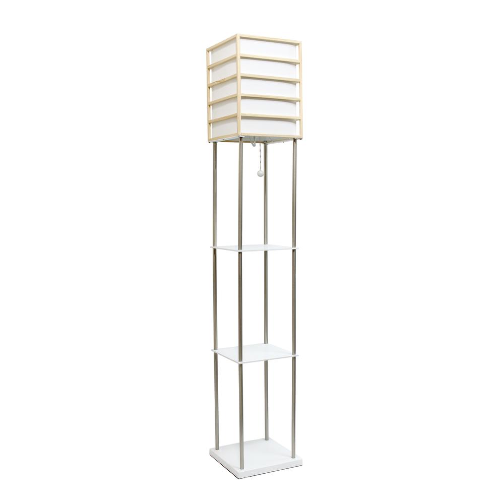 Lalia Home 1 Light Metal Etagere Floor Lamp with Storage Shelves. Picture 5